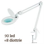 Lente Dingrandimento Da Tavolo 8 Diottrie ø127mm Con Lampada A 90 Led